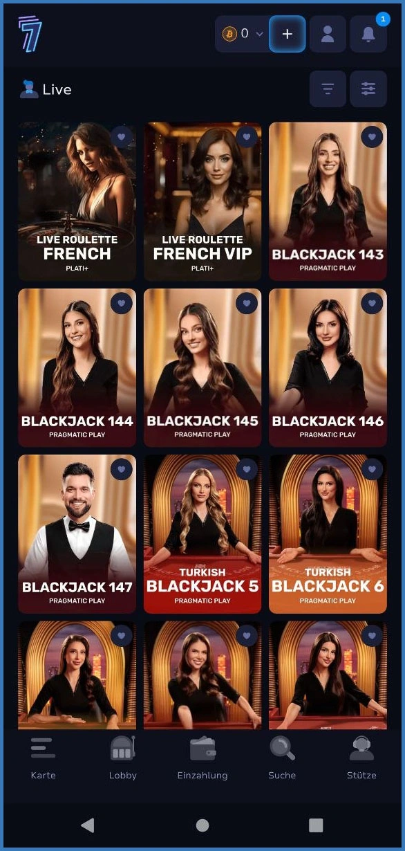 Alle Live Casino Spiele bei 7BitCasino– Blackjack, Roulette & mehr erleben