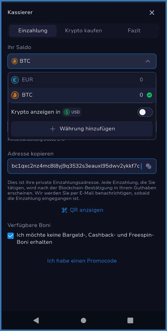 Zahlungsmethoden für Einzahlungen im 7Bit Casino