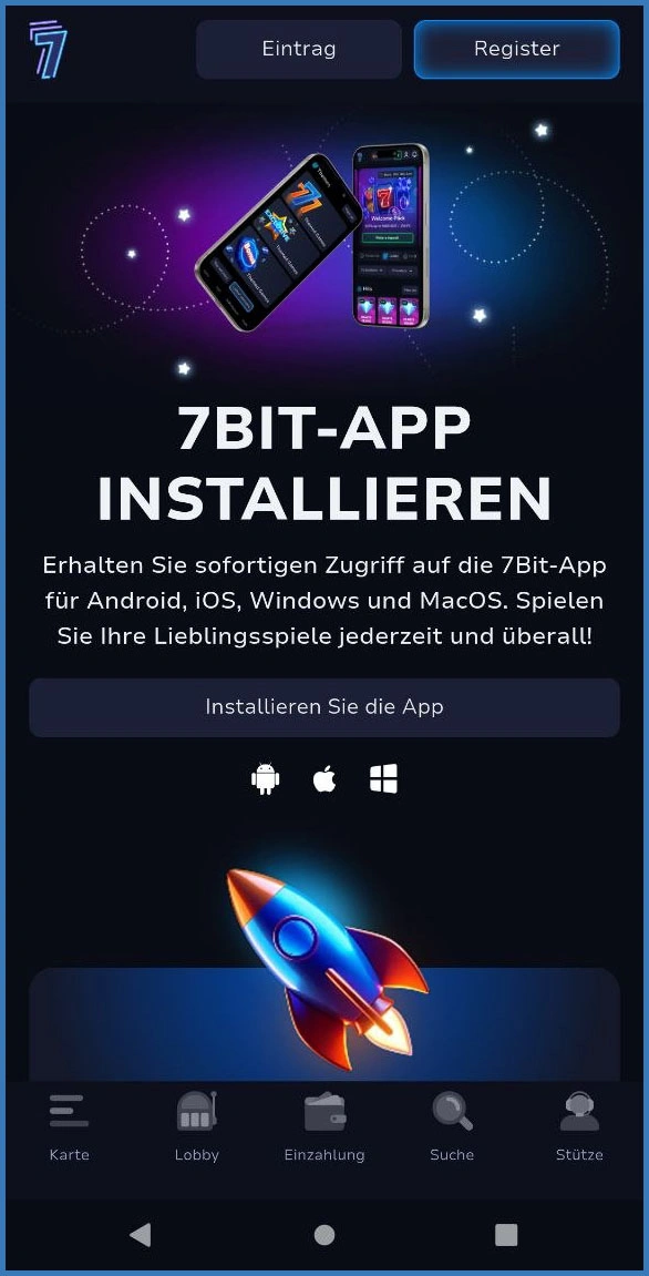 Mobile Version der 7BitCasino-Startseite